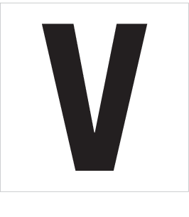 V, UITGESNEDEN LETTER
