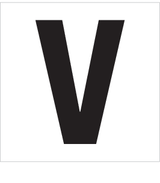 V, UITGESNEDEN LETTER