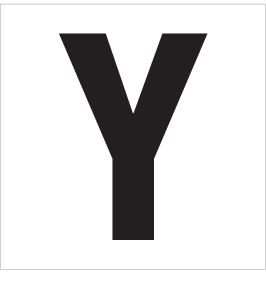 Y, UITGESNEDEN LETTER
