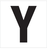 Y, UITGESNEDEN LETTER