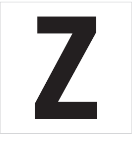 Z, UITGESNEDEN LETTER