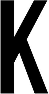 K, UITGESNEDEN LETTER