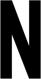 N, UITGESNEDEN LETTER
