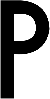 P, UITGESNEDEN LETTER