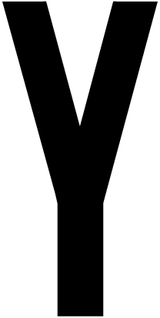 Y, UITGESNEDEN LETTER