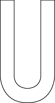 U, UITGESNEDEN LETTER