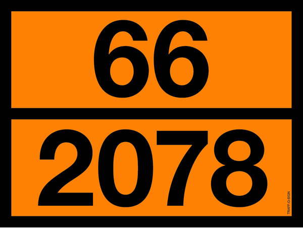PANNEAU ADR AVEC CODE DE DANGER 66/2078