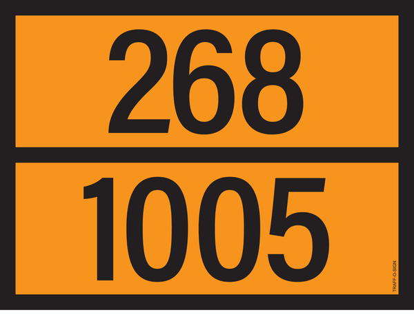 PANNEAU ADR AVEC CODE DE DANGER 268/1005