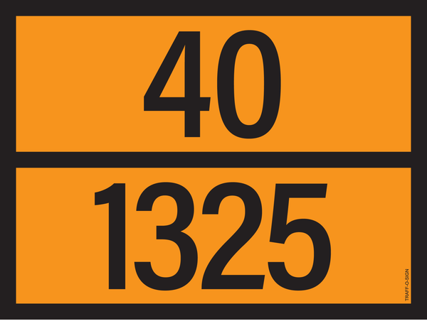 PANNEAU ADR AVEC CODE DE DANGER 40/1325