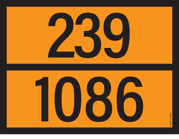 PANNEAU ADR AVEC CODE DE DANGER 239/1086