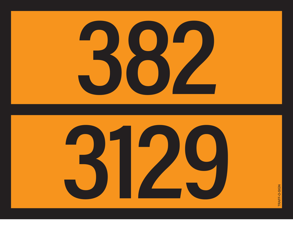 PANNEAU ADR AVEC CODE DE DANGER 382/3129