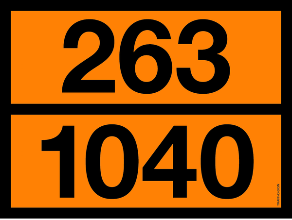 PANNEAU ADR AVEC CODE DE DANGER 263/1040