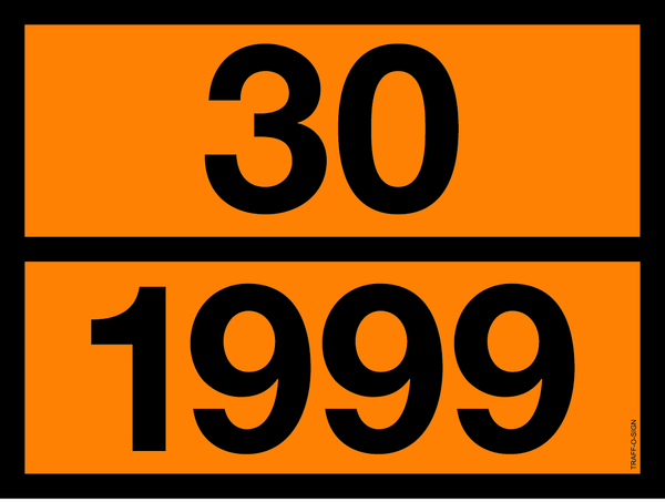 PANNEAU ADR AVEC CODE DE DANGER 30/1999