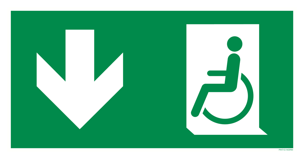 VLUCHTWEG BENEDEN LINKS GEHANDICAPTEN