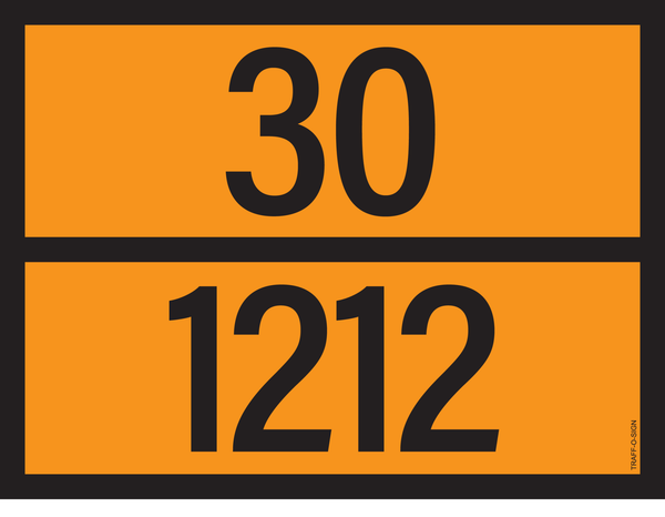 PANNEAU ADR AVEC CODE DE DANGER 30/1212