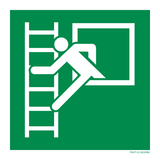 NOODRAAM MET VLUCHTLADDER  ISO7010-E016