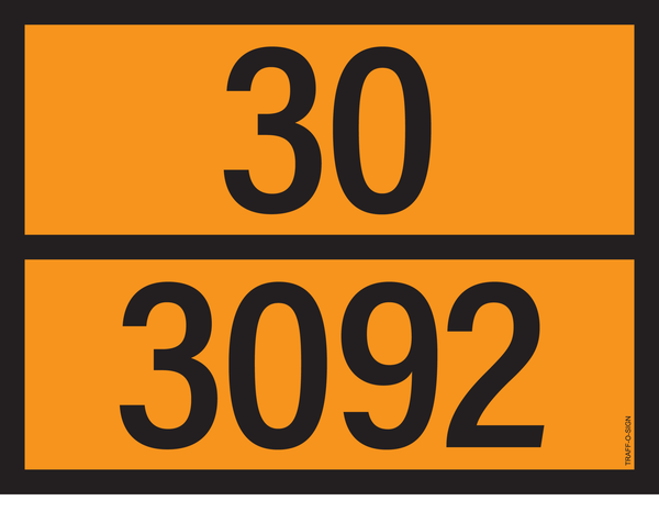 PANNEAU ADR AVEC CODE DE DANGER 30/3092