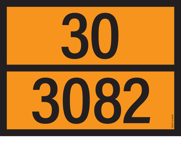 PANNEAU ADR AVEC CODE DE DANGER 30/3082