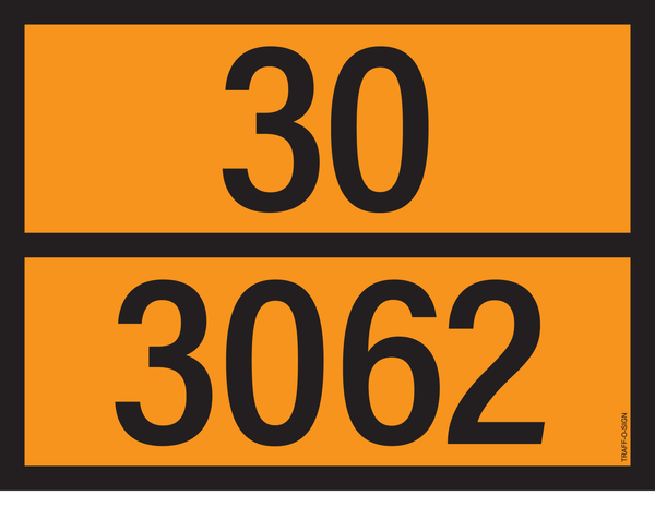 PANNEAU ADR AVEC CODE DE DANGER 30/3062