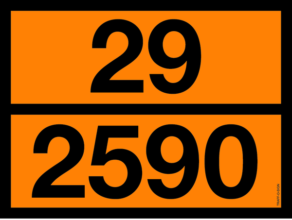 PANNEAU ADR AVEC CODE DE DANGER 29/2590