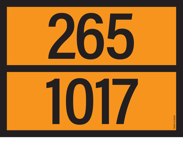 PANNEAU ADR AVEC CODE DE DANGER 265/1017