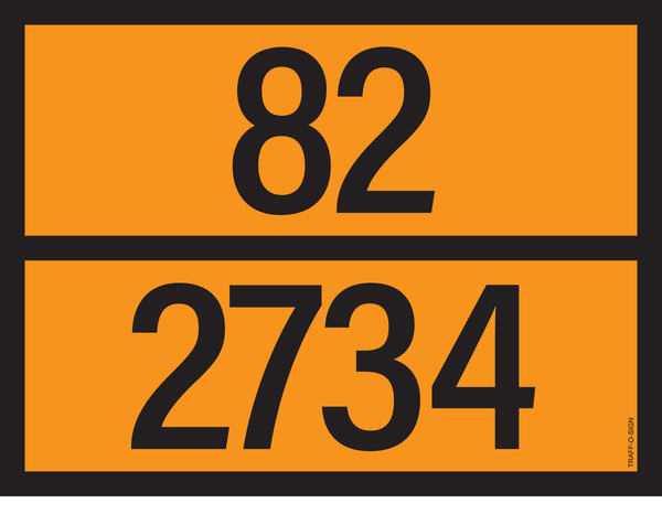 PANNEAU ADR AVEC CODE DE DANGER 82/2734