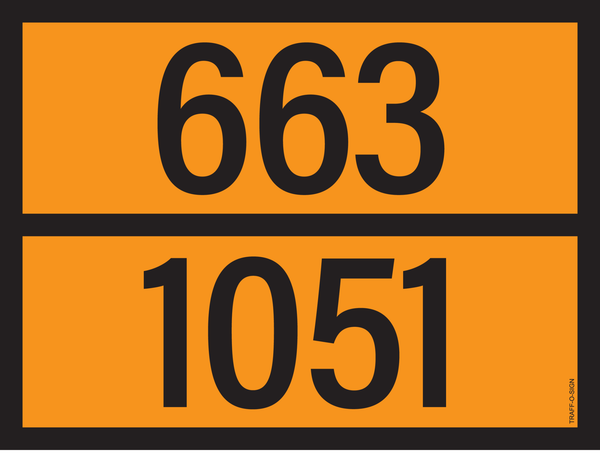 PANNEAU ADR AVEC CODE DE DANGER 663/1051