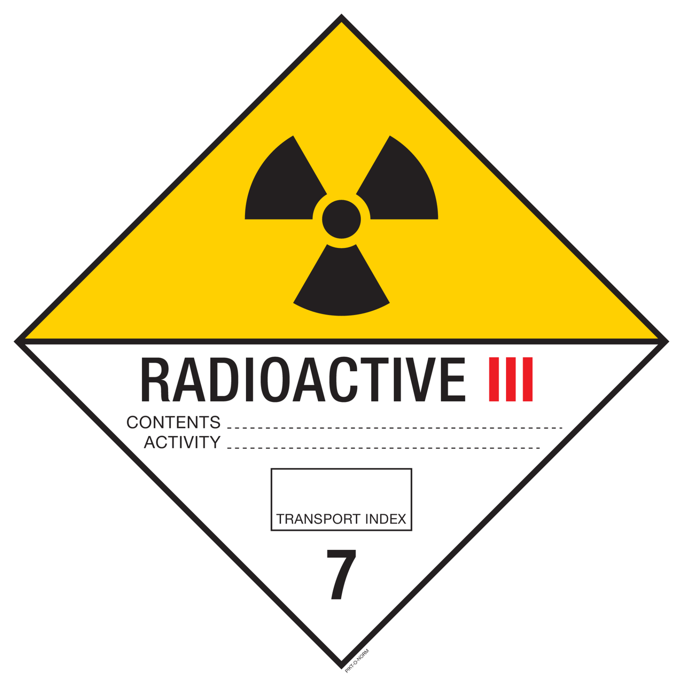 MATIÈRES RADIOACTIVES, CAT.III. ADR CL.7