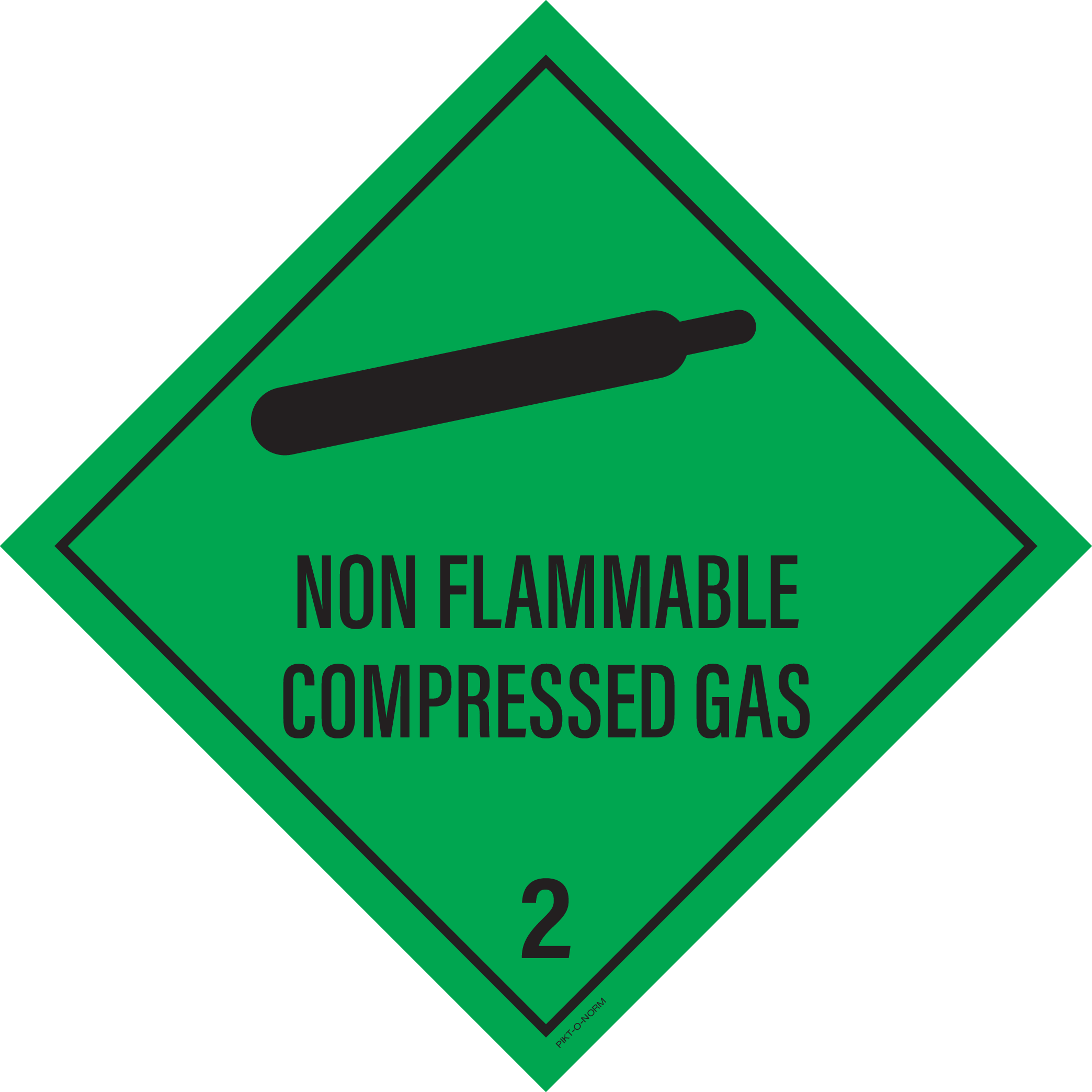 NON FLAMMABLE COMPRESSED GAS. ADR KL.2