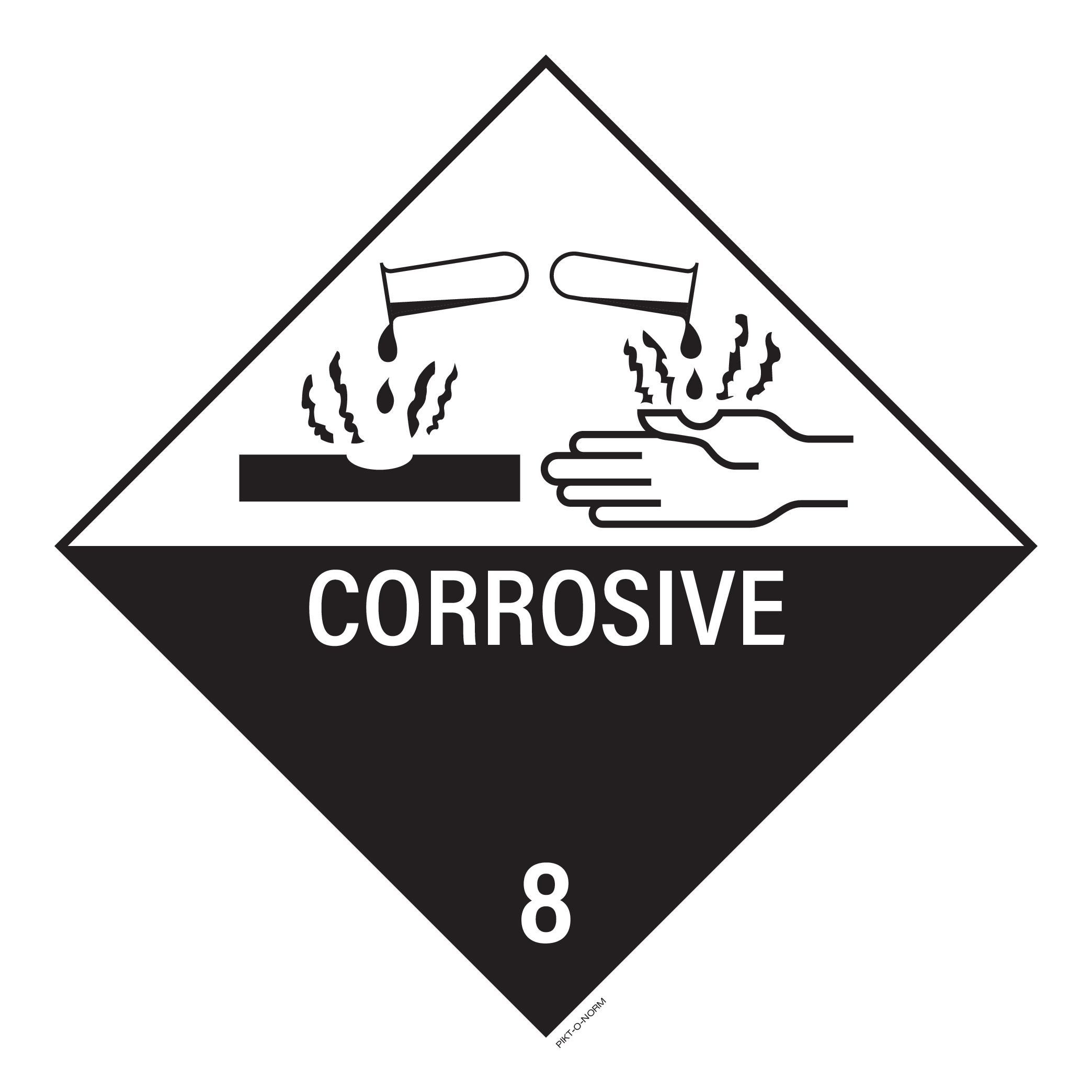 CORROSIVE. ADR KLASSE 8