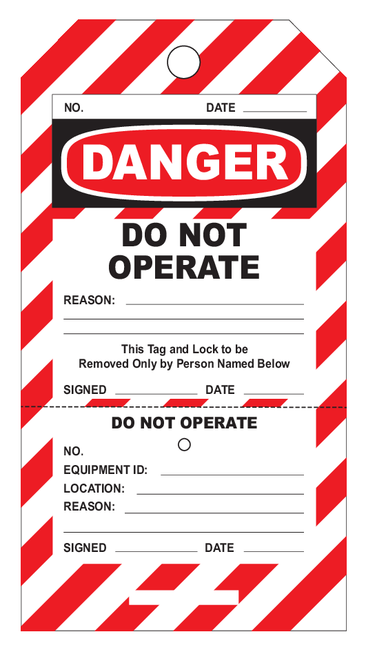 VEILIGHEIDSLABELS "DANGER DO NOT OPERATE