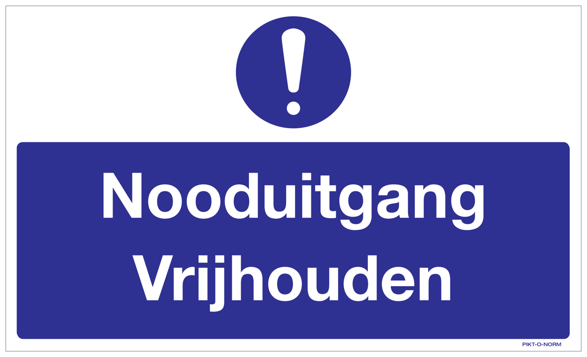 NOODUITGANG VRIJHOUDEN