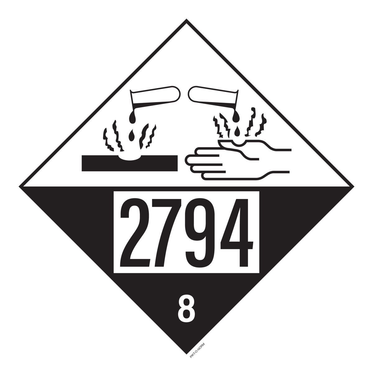 IMO 8.0. CORROSIF UN 2794