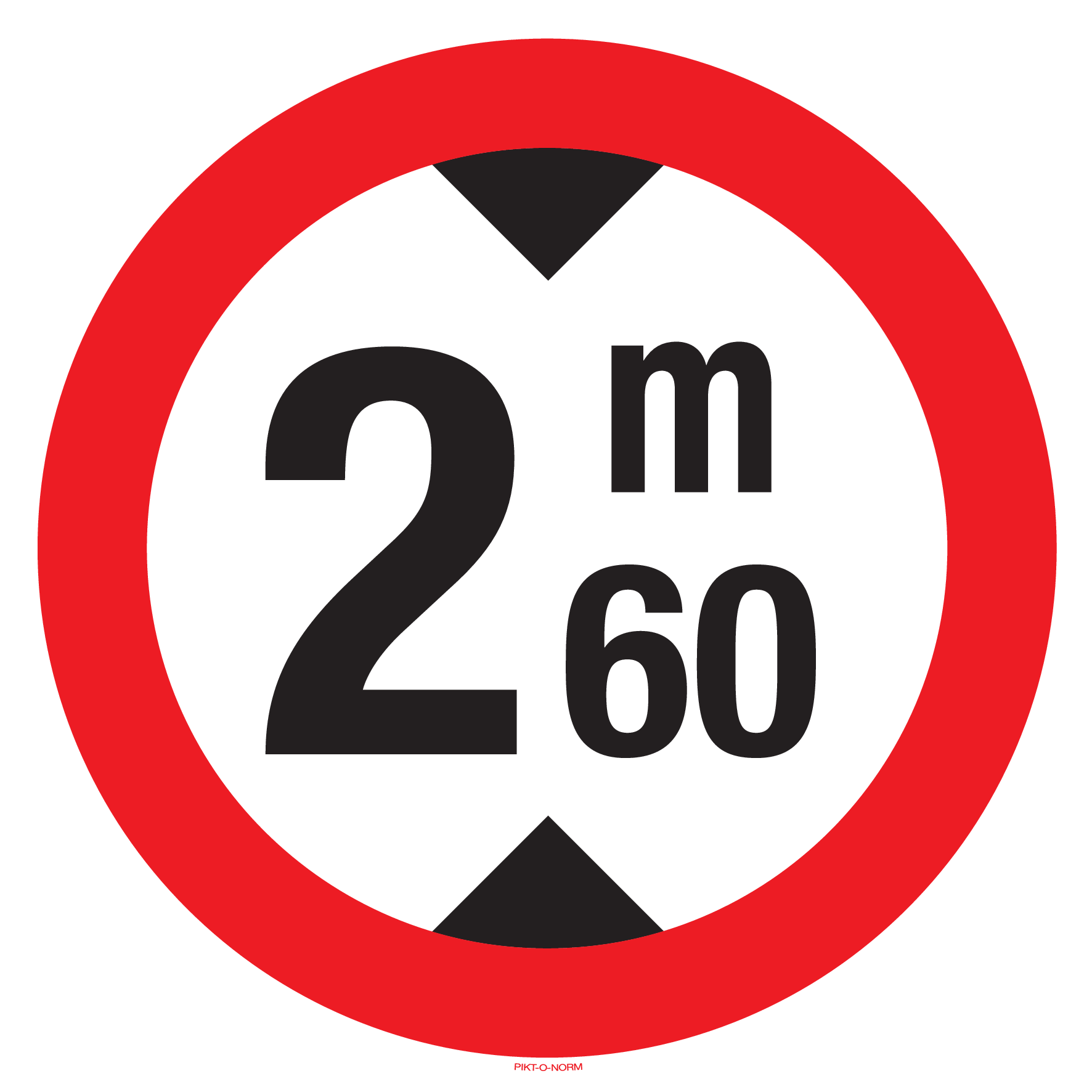 MAXIMUM HOOGTE: 2M60