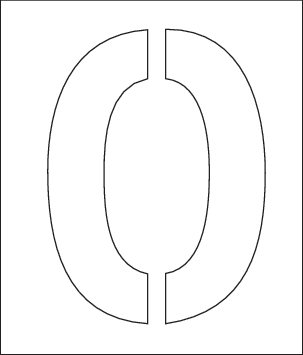 POCHOIR EN PVC 1MM, HAUTEUR 50MM,