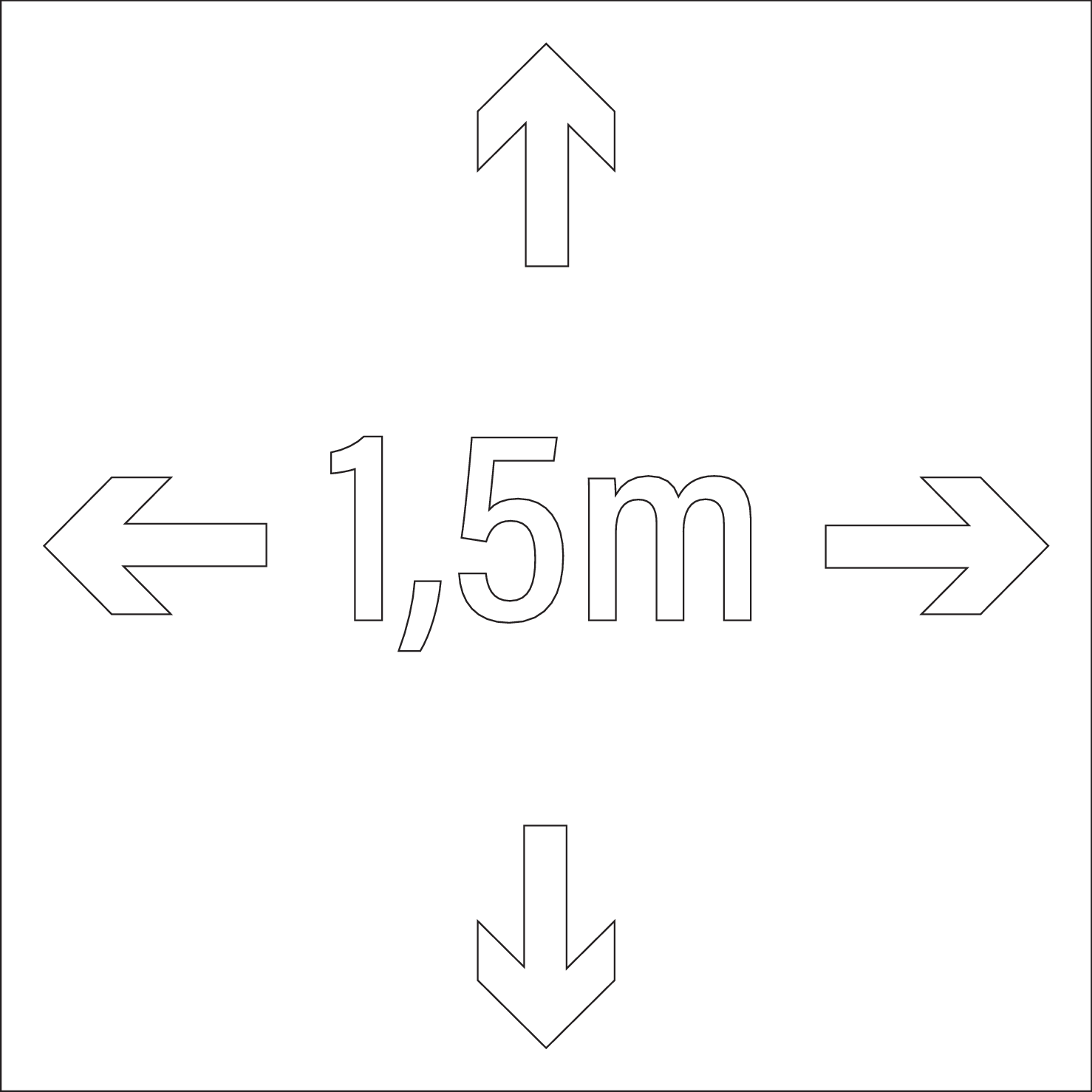 POCHOIR SOCIAL DISTANCING 1.5m