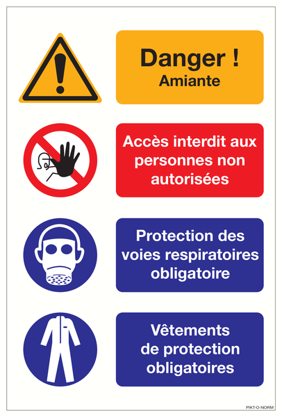 DANGER AMIANTE. ACCES INTERDIT AUX...