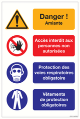 DANGER AMIANTE. ACCES INTERDIT AUX...