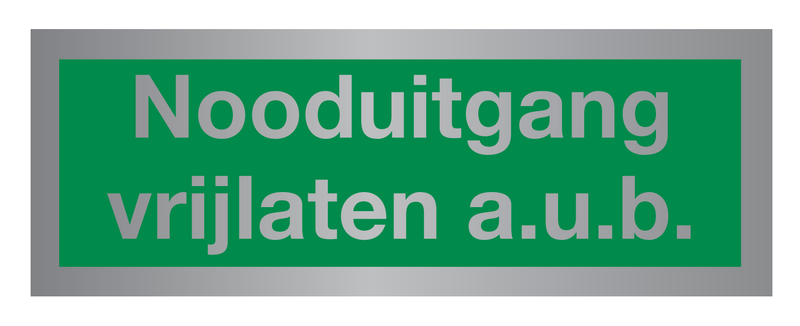 NOODUITGANG VRIJLATEN A.U.B