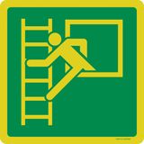 NOODRAAM MET VLUCHTLADDER  ISO7010-E016