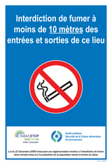 INTERDIT DE FUMER À MOINS DE 10 MÈTRES