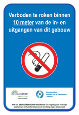 VERBODEN TE ROKEN BINNEN 10 METER...