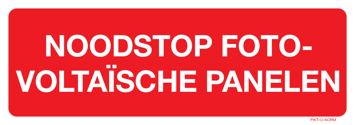 NOODSTOP FOTOVOLTAÏSCHE PANELEN