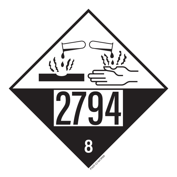 IMO 8.0. CORROSIF UN 2794