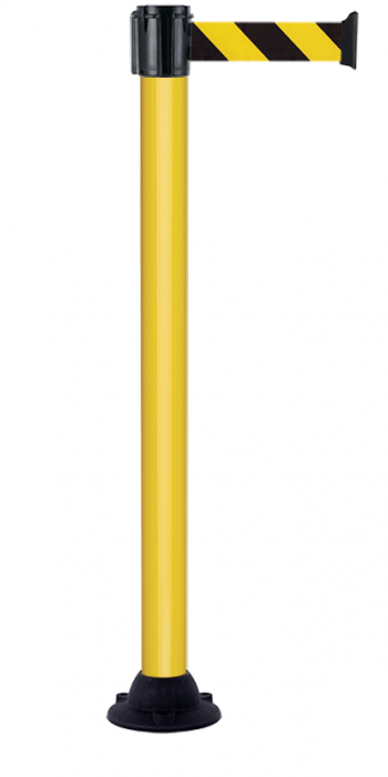 POTEAU AVEC RUBAN 5M JAUNE/NOIR