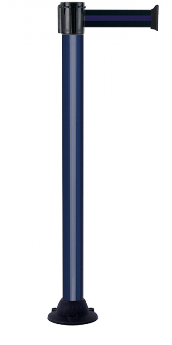 POTEAU AVEC RUBAN 5M NOIR/BLEU