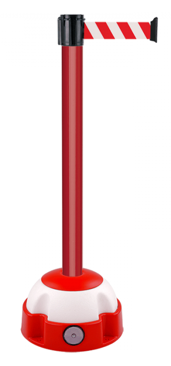 POTEAUX AVEC SOCLE À LESTER ROUGE/BLANC