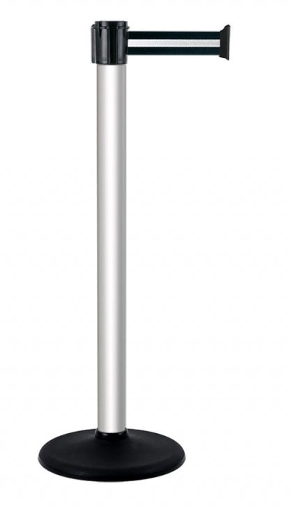 POTEAUX AVEC RUBAN 5M NOIR/ARGENT