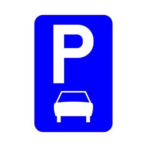 E9b STILSTAAN EN PARKEREN BORD MET AUTO