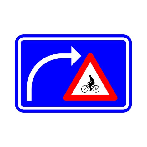 f50BIS ATTENTION CYCLISTES MEME CHEMIN